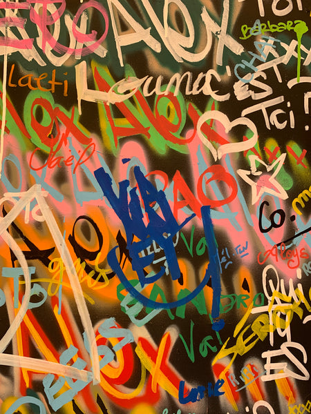 Panneau bois tag et graffiti